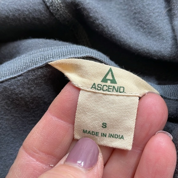 Ascend Tunic Pullover Hi-low Long Sleeve Thumb Hole Gray Fleece Mock - Picture 8 of 10